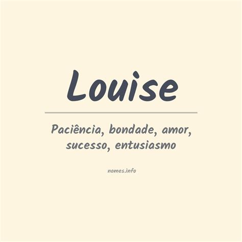 Significado De Louise Na B Blia Librain