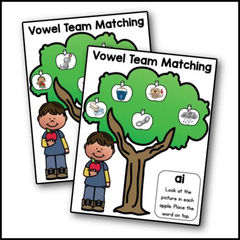 Fall Vowel Team Matching Printables Club