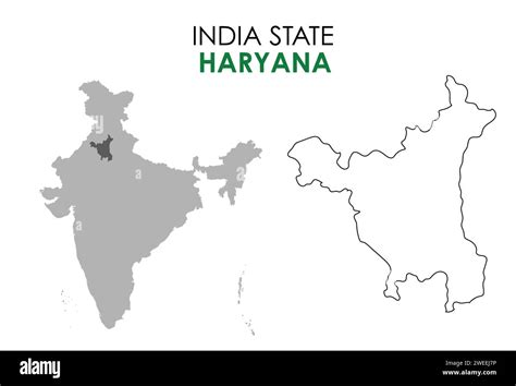 Haryana Mapa Del Estado Indio Haryana Mapa Ilustración Vectorial Mapa