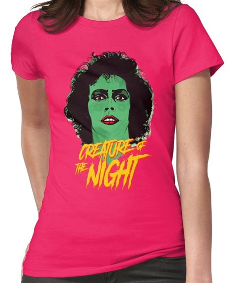 A Women S Pink T Shirt With The Words Creature Of The Night On It