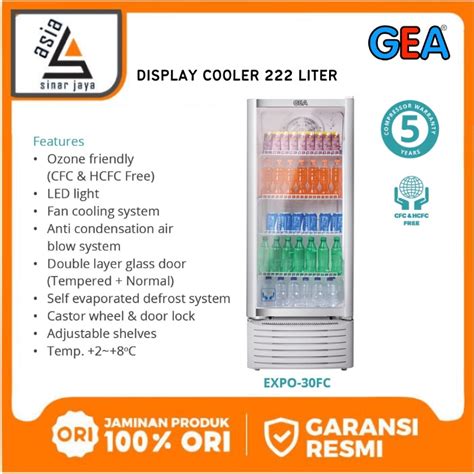 Jual Display Cooler GEA EXPO 30FC Showcase Cooler 222 Liter Shopee