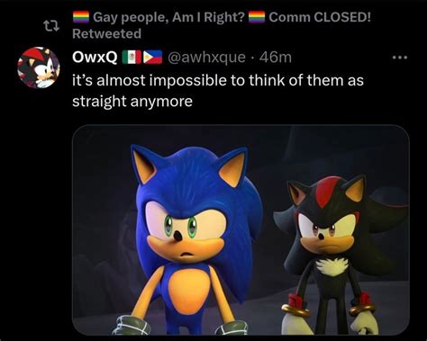 Ok Shadow And Sonic Gay Check Sonic