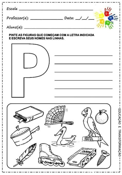 Atividades O Alfabeto Fichas Para Trabalhar A Letra Inicial De Cada