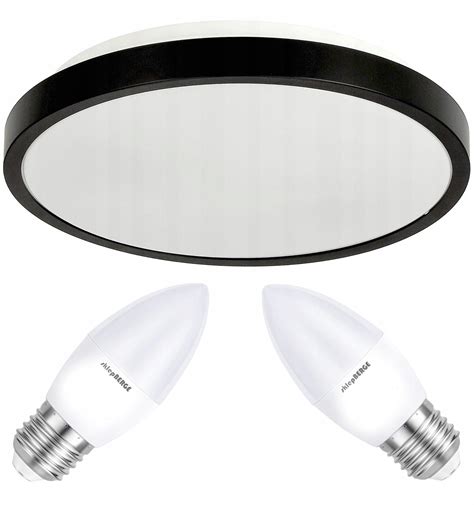 Oprawa Lampa Sufitowa Plafon LED Zestaw Z Żarówkami 2xE27 20W C37