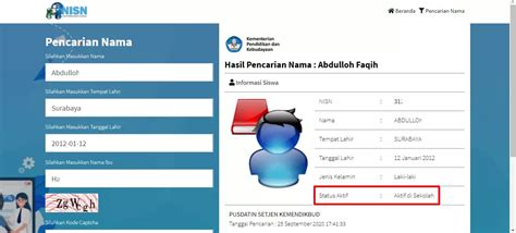 Cara Cek Nomor Induk Siswa Nasional Atau NISN PAUD RA TK SD MI SMP