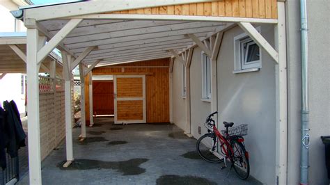 Holzcarport Mit Schuppen Zweifarbig Carport Aus Holz