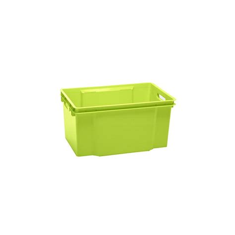 Box De Rangement Empilable Crownest Vert Citron 50 L CURVER