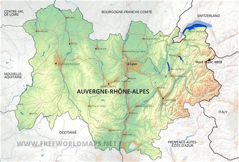 Auvergne Rhône Alpes Map