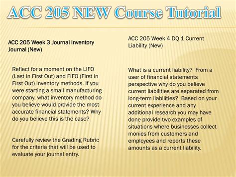 PPT ACC 205 NEW Courses Tutorialrank PowerPoint Presentation Free