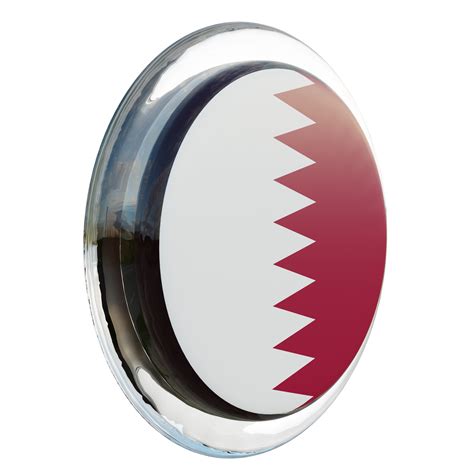 Qatar Left View D Textured Glossy Circle Flag Png