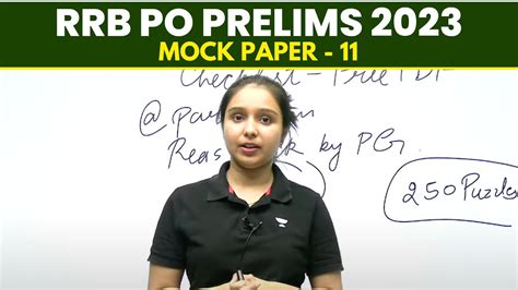 Complete Mock Test 11 Reasoning RRB PO Prelims 2023 Parul Gera