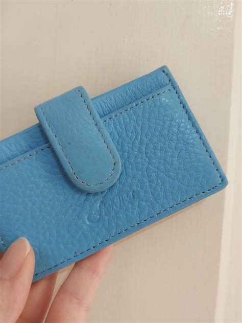 Dompet Stnk Gantungan Kunci Kulit Asli Fiorenza Original Blue On Carousell