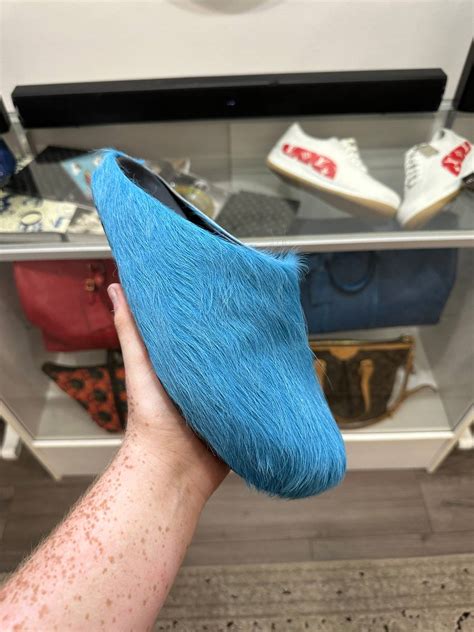 Marni Marni Mule Fur Blue Grailed