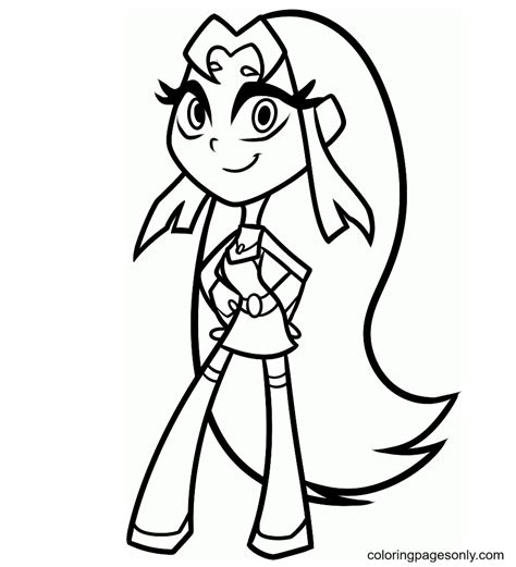 Teen Titans Go - Starfire Coloring Page - Free Printable Coloring Pages