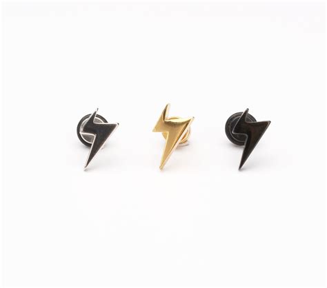 G Blitz Ohrring Gold Schwarz Blitz Ohrstecker Piercing Helix Etsy De