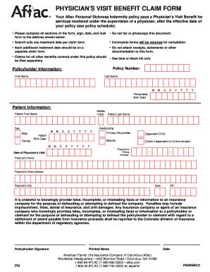 Printable Aflac Claim Forms For Mammogram