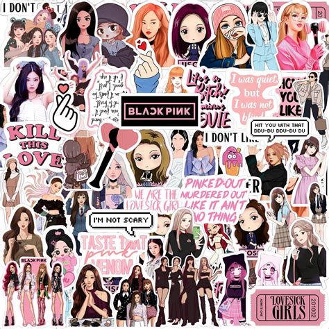 BLACK PINK STICKERS - rousrie - Medium