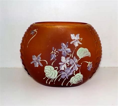 Vase Boule Legras En Verre D Poli Maill Belle Poque Art