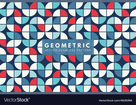 Geometric blue and red shapes seamless pattern Vector Image