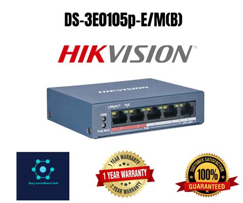 Hikvision Ds E P E M B Port Fast Ethernet Unmanaged Poe Switch