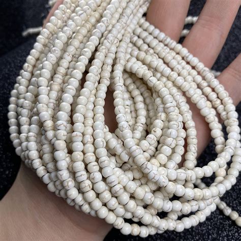 Natural Stone White Howlite Turquoises Bead Round Loose Beads For Diy