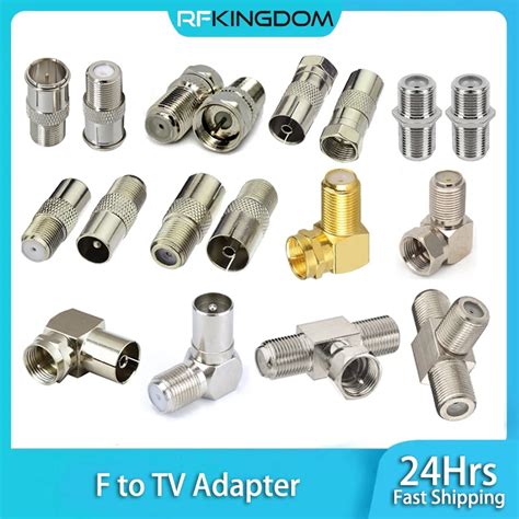 1PC F Type To TV IEC Adapters 90 Degree TV Aerial Antenna Plug