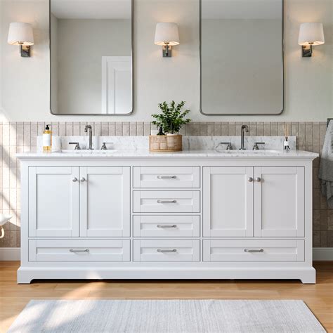 Wildon Home® 80" Modern Freestanding Bathroom Vanity - Double Sinks