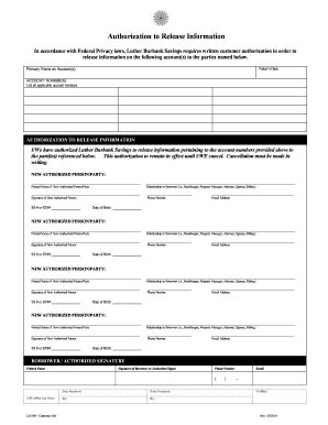 Fillable Online Authorization To Release Information Ls