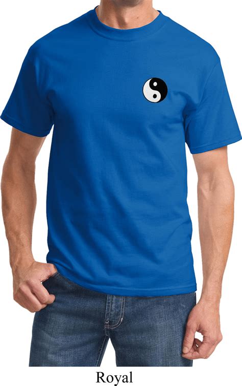 Mens Yoga Shirt Yin Yang Patch Pocket Print Tee T Shirt Yin Yang Patch Pocket Print Mens Yoga