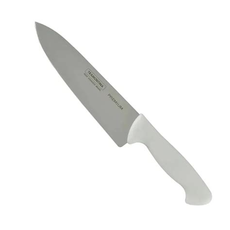 Faca Carne Chefe Inox Cabo Branco Premium Original Ideal Para