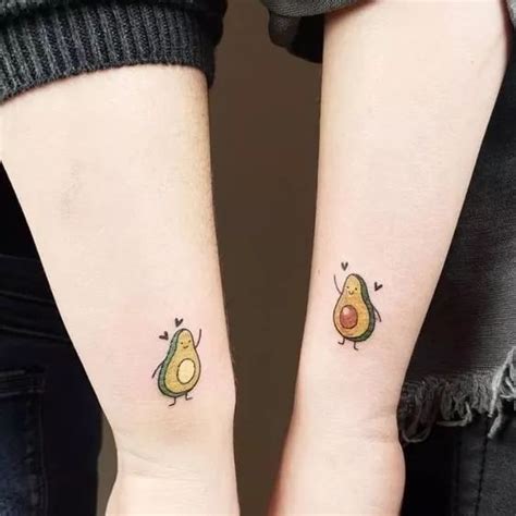 Matching Tattoos With Avocado Design