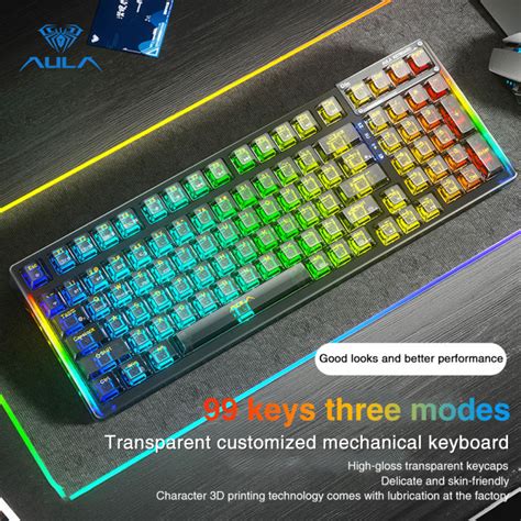 Aula F Hotswap Bluetooth Wireless Mechanical Keyboard Mode Rgb