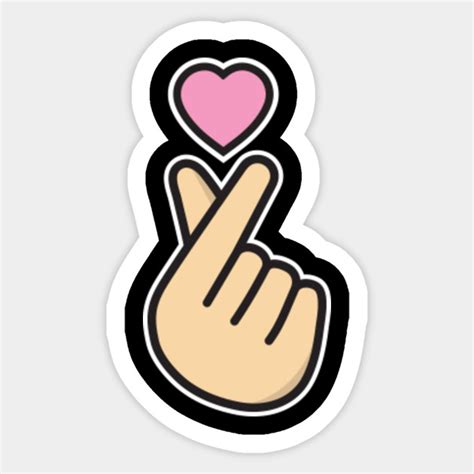 Kpop Finger Heart Kpop Sticker Teepublic