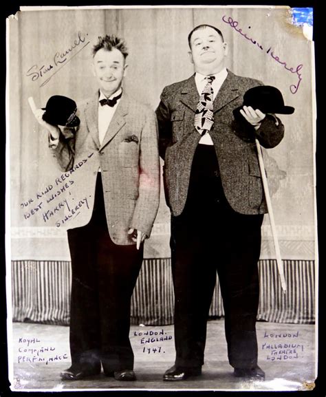 Comedians Laurel And Hardy Photo Signed