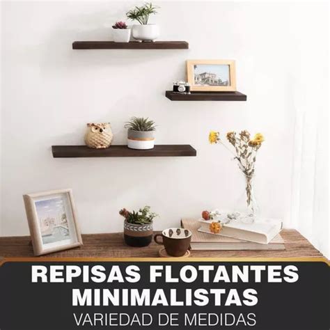 Set De Repisas Flotantes Minimalistas Madera X Cm Color Toscana