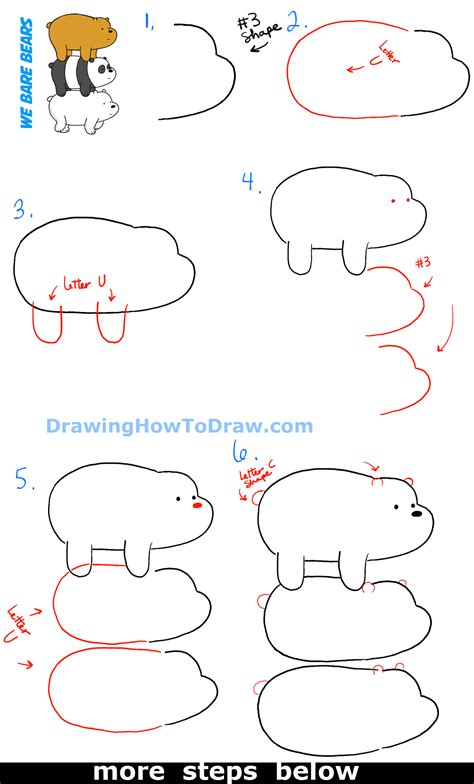 How To Draw Grizzly Panda And Ice Bear From We Bare Bears Bearstack