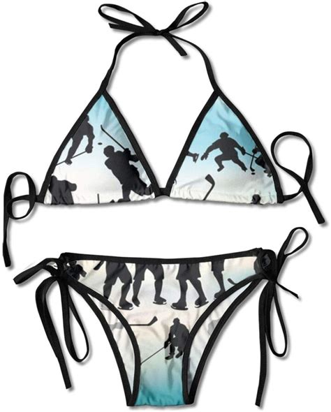 Quemin Ice Hockey Women S Sexy Triangle Bikini Adjustable Triangle Tie