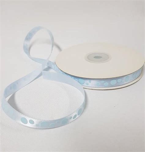 Satin Ribbon Raised Dots 10mm Blue Desflora