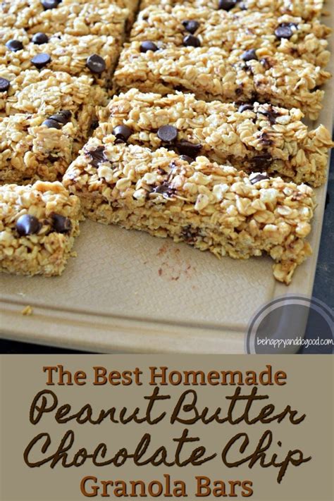 The Best Homemade Peanut Butter Chocolate Chip Granola Bars Are Made With Only 3 Ingredients