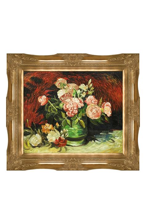 OVERSTOCK ART Bowl With Peonies And Roses By Vincent Van Gogh In