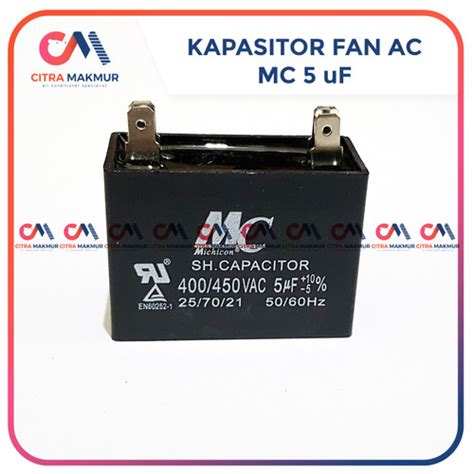 Jual Kapasitor Fan AC 5 Uf MC Kaki 4 Capasitor Kipas Mesin Outdoor