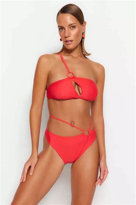 Buy Trendyol One Shoulder Cutout Window Bikini Top Online Zalora