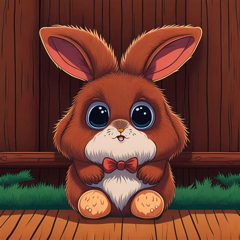 Cute Cartoon Bunnies With Big Eyes