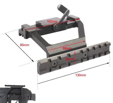 Tactical Ak 74 Serie Qd Rail Side Mount Quick Release Style 20mm Detach