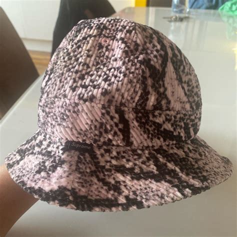 Supreme Women S Pink And Black Hat Depop