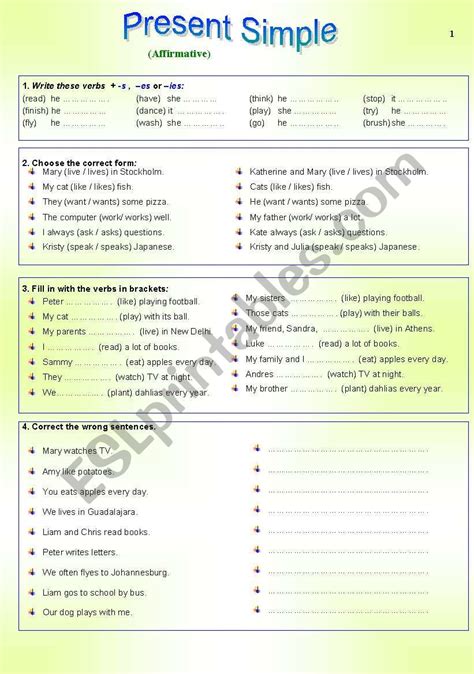 Present Simple Affirmative Negative And Interrogative Esl