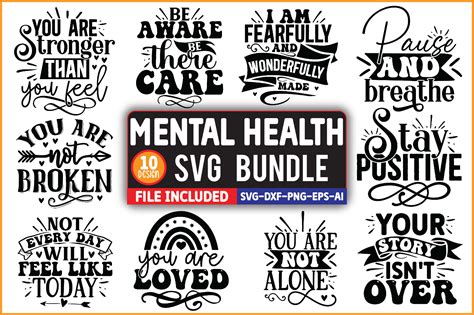 Mental Health Svg Bundle Graphic By Design Zone · Creative Fabrica