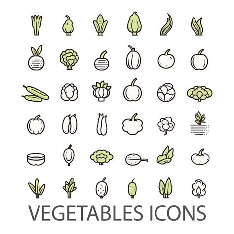 Premium Vector Vegetarian Vegetable Veggies Minimal Thin Line Web