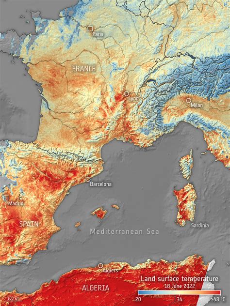 ESA - Heatwave in western Europe