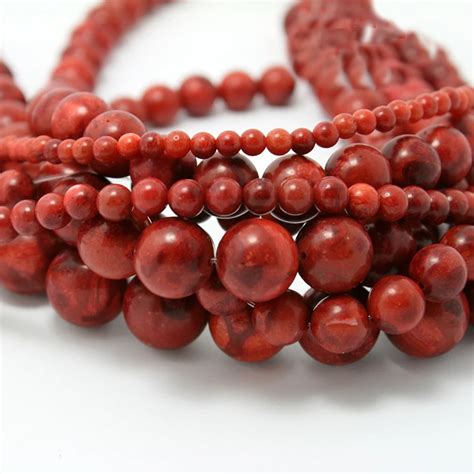 Round Red Coral Beads Natural Handmade Fashion Jewelry Beads For